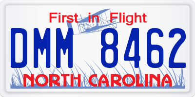 NC license plate DMM8462