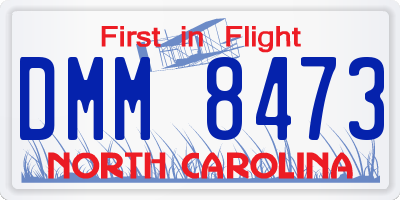 NC license plate DMM8473