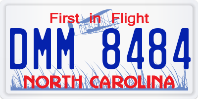 NC license plate DMM8484
