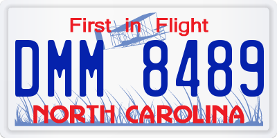 NC license plate DMM8489