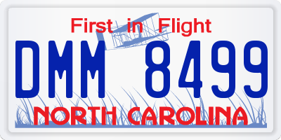 NC license plate DMM8499