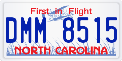 NC license plate DMM8515