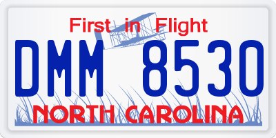 NC license plate DMM8530