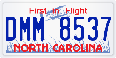 NC license plate DMM8537