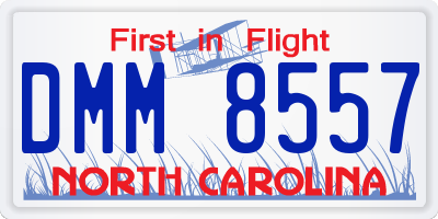 NC license plate DMM8557