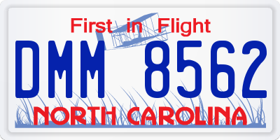 NC license plate DMM8562