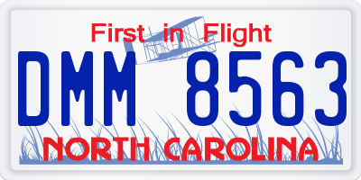 NC license plate DMM8563