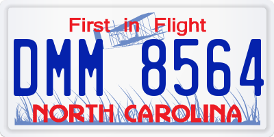 NC license plate DMM8564