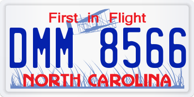 NC license plate DMM8566