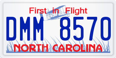 NC license plate DMM8570