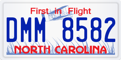 NC license plate DMM8582