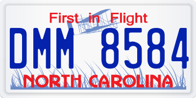 NC license plate DMM8584