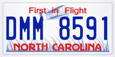 NC license plate DMM8591
