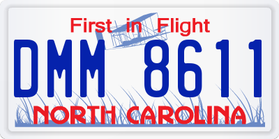 NC license plate DMM8611