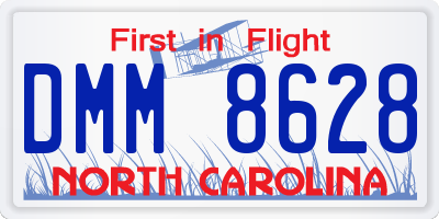 NC license plate DMM8628