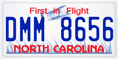 NC license plate DMM8656