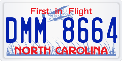 NC license plate DMM8664