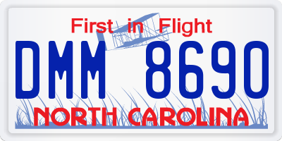 NC license plate DMM8690