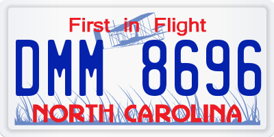 NC license plate DMM8696