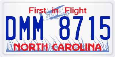 NC license plate DMM8715