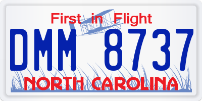 NC license plate DMM8737