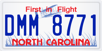 NC license plate DMM8771