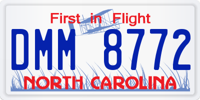 NC license plate DMM8772