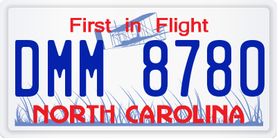 NC license plate DMM8780