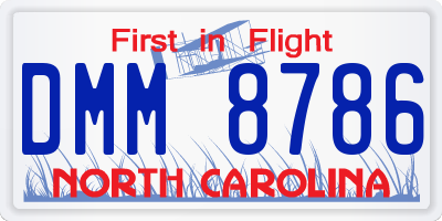 NC license plate DMM8786