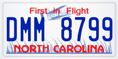 NC license plate DMM8799