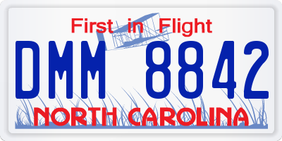 NC license plate DMM8842
