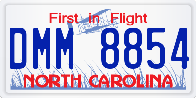 NC license plate DMM8854