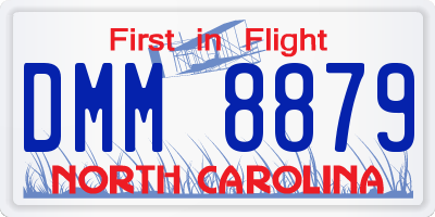 NC license plate DMM8879