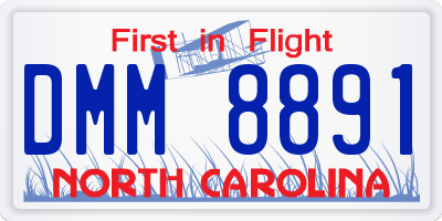 NC license plate DMM8891