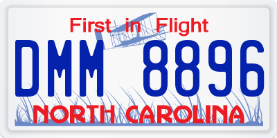 NC license plate DMM8896