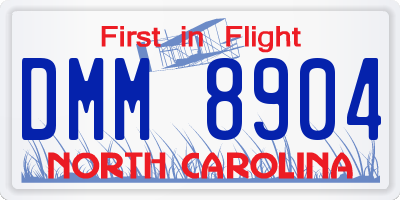NC license plate DMM8904
