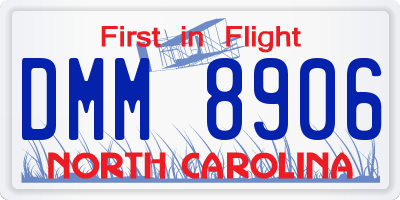 NC license plate DMM8906