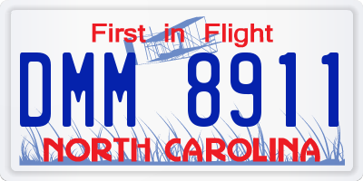 NC license plate DMM8911