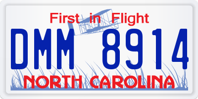 NC license plate DMM8914