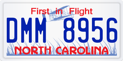 NC license plate DMM8956