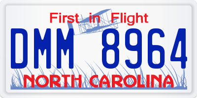 NC license plate DMM8964
