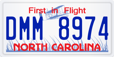 NC license plate DMM8974