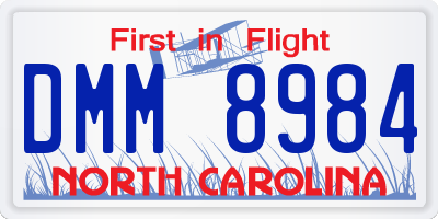 NC license plate DMM8984