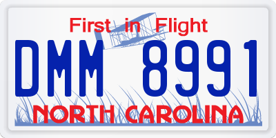 NC license plate DMM8991