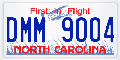 NC license plate DMM9004