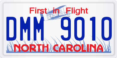 NC license plate DMM9010
