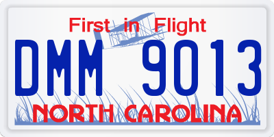 NC license plate DMM9013