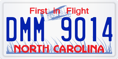 NC license plate DMM9014