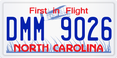 NC license plate DMM9026