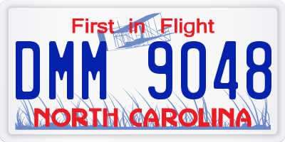 NC license plate DMM9048
